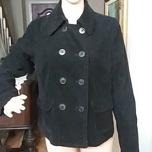Gap Vintage Black Corduroy Pea Coat